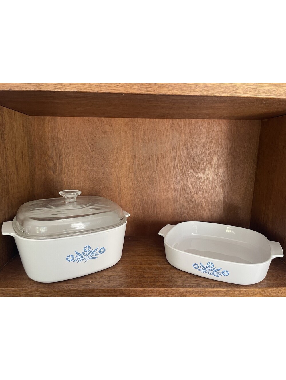Vintage Corning Ware Blue Cornflower A-5-B 5 Qt A-10-B Casserole Set + Lid USA